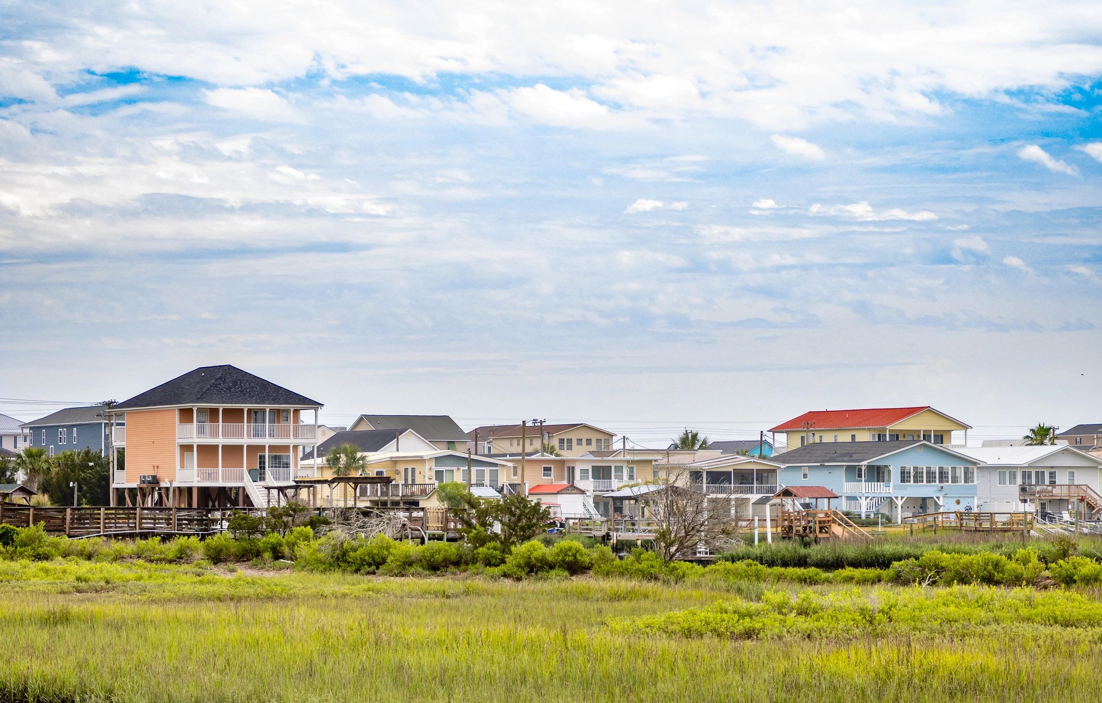 Coastal homes near the marsh in South Carolina