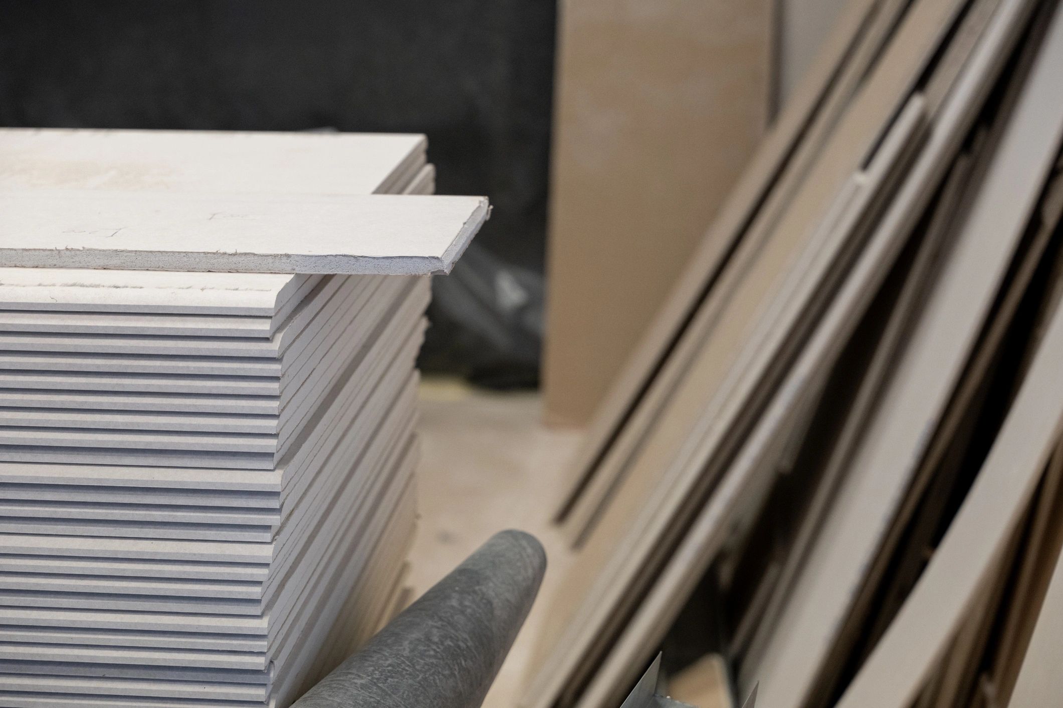 Drywall materials representing repair work